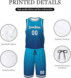ชุดบาสเก็ตบอลคุณภาพสูงน้ำหนักเบาสำหรับผู้ใหญ่ชุดบาสเก็ตบอลไซส์ใหญ่พิเศษระบายอากาศได้ดีสไตล์ที่เป็นเอกลักษณ์ - Product Image 6