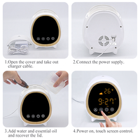 Diffuseur d'humidificateur d'air à brume fraîche 200ml personnalisé Machine Tuya Smart Wifi Horloge Diffuseur d'huiles essentielles pour la maison