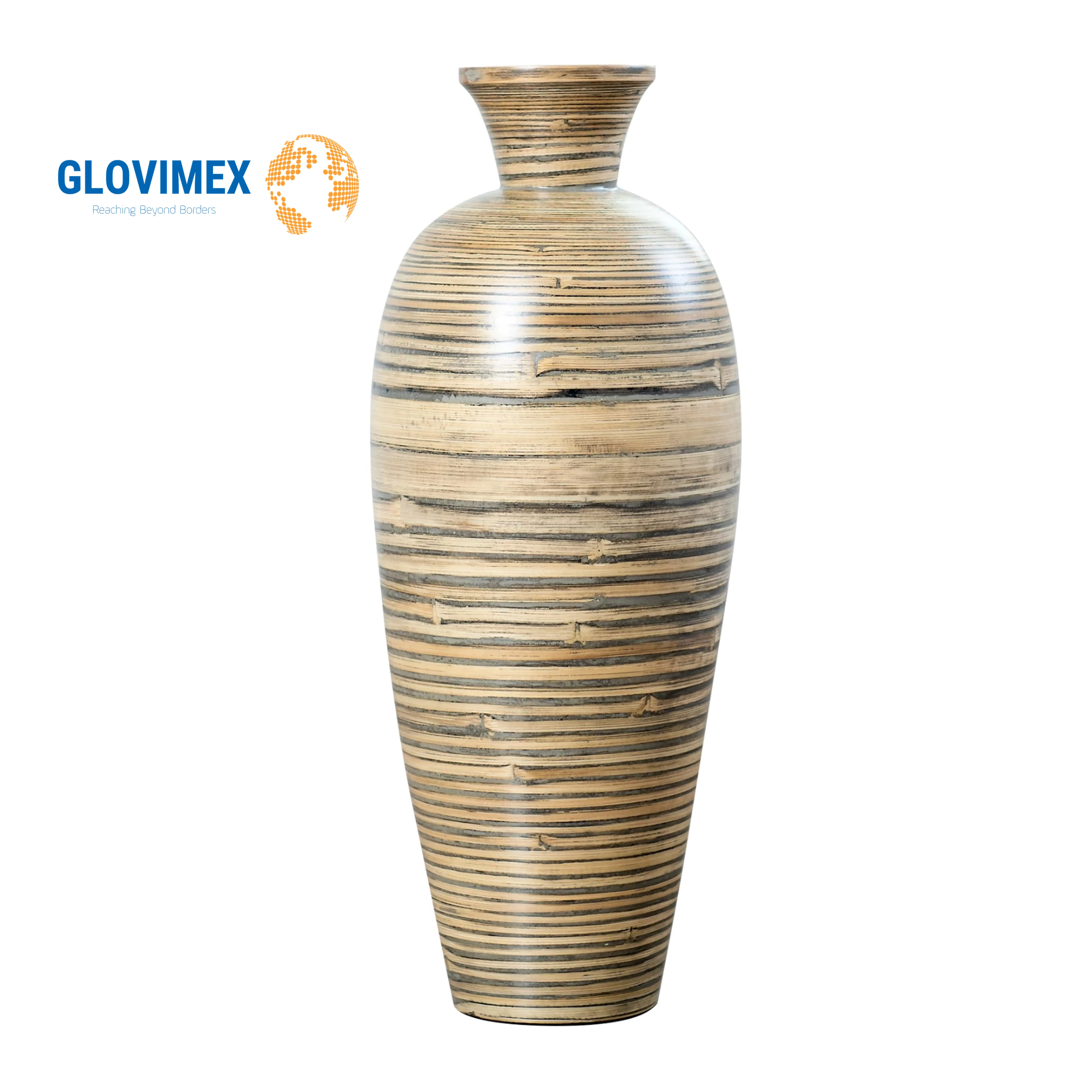 Hot New Design Spun Bamboo Flower Vase For Home Decor Natural Safe Wicker Dining Room Furniture