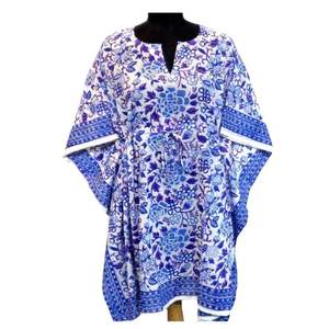 เสื้อคาฟตันทรงตรงผ้าคอตตอนพิมพ์ลายสไตล์อินเดียสำหรับผู้หญิงขนาดใหญ่พิเศษผ้านุ่มระบายอากาศมีสไตล์ - Product Image 3