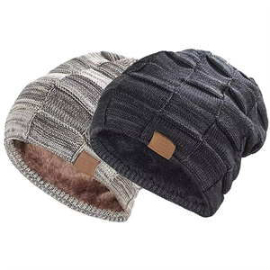 Bonnet à revers chaud en tricot extensible Bonnet d'hiver pour hommes et femmes Bonnet tricoté à pompon Casquettes OEM ODM entretenues - Product Image 6