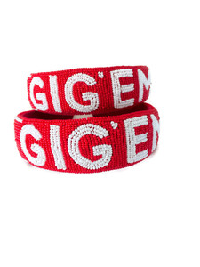 Luxury Game Day Beaded Pearl <b>Headband</b> for Girls Soft Sponge <b>Padded</b> Hoops in Red and White Special Party Hair Styling Hairband - Product Image 3