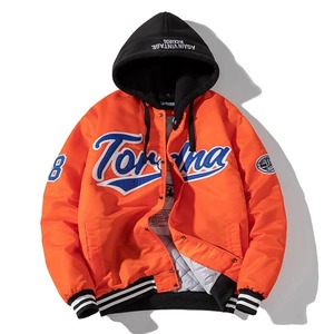 เสื้อแจ็คเก็ตบอมเบอร์ผ้าแคนวาสสีดำ Tordna ปักโลโก้สีขาว แห้งเร็ว ระบายอากาศได้ดี สไตล์ลำลอง สตรีทแวร์ เสื้อนอกสำหรับฤดูหนาว ทรงปกติ สำหรับผู้ชาย - Product Image 4