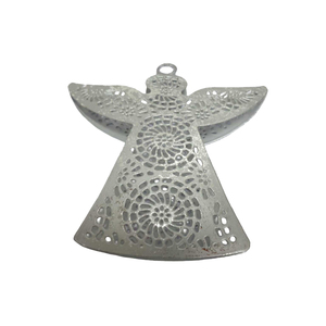 Événement Décoration Fer Feuille D'argent Antique Fini Ange De Noël Ornement Suspendu À La Main Personnalisé en Vrac - Product Image 1