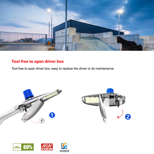 Đèn <span class=keywords><strong>LED</strong></span> đường 40W-200W IP66 hợp kim nhôm chống nước 140lm/W hiệu quả cao cho đường thành phố Công viên & đường cao tốc Bảo hành 5 năm - Product Image 2