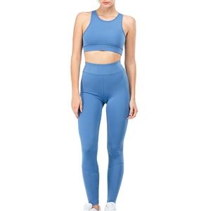 Ensemble de leggings de yoga pour femmes sur mesure en gros, pantalon à haute élasticité respirant en spandex/nylon, vêtements de sport pour la salle de sport, ensemble de 2 pièces - Product Image 4