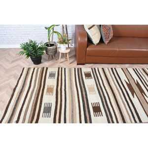 Alfombra Turca Vintage de 3.6x11.9 pies (110x364 cm), Alfombra Herki Marrón Ikat - Product Image 2