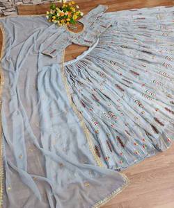 Última ropa de fiesta ropa de mujer India lahenga ropa de mujer ropa de boda bordado piedra trabajo choli blusa Dupatta lahnega alphanumero - Product Image 2