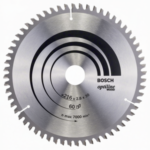 BOSCH Carbide-Tipped Circular <b>Saw</b> Blade 216mm Outer Diameter 60 Teeth 30mm Bore 2.8mm Kerf - Product Image 3