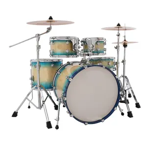 Bán buôn OEM thương hiệu độ bóng cao nâng cấp sang trọng Acoustic Jazz trống Bộ năm trống và ba Cymbals trống Bộ dụng cụ