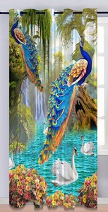 100% Customizable Digital AI Jacquard Woven Fabric <b>Curtains</b> Printed Plain Style Best Wholesale Rate 100% Polyester for Offices - Product Image 2