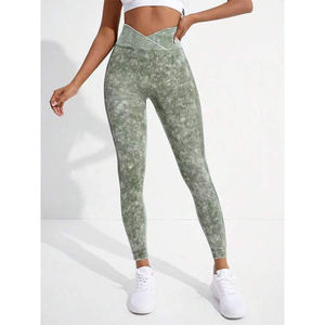 High Quality Women Fitness <b>Leggings</b> Acid Washed V Waist Sexy Scrunch <b>Butt</b> <b>Lifting</b> Quick Drying Breathable Yoga Pants - Product Image 6