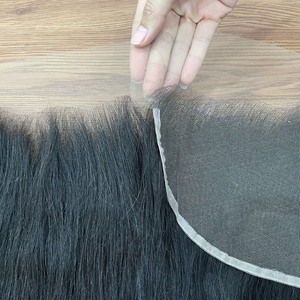 Frontal 13x4 13x6 Cierre de encaje y borde recto natural frontal mezcla de cabello vietnamita crudo con trama genius - Product Image 3