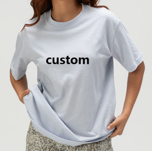 Nueva llegada Heavyweight 300 Gsm 100% algodón Streetwear camiseta de mujer suave transpirable ecológico Color sólido tejido en blanco - Product Image 3