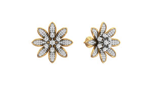 Conjunto de anillo de collar de girasol de oro rosa blanco, diamantes naturales cultivados en laboratorio, joyería de plata para bodas con regalo de moissanita - Product Image 2