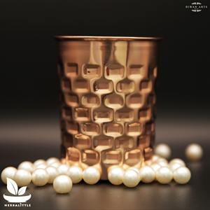 Portavelas de cobre y vidrio con diseño de martillo, pulido, para cera de vela, decorativo para sala de estar y hogares modernos - Product Image 2