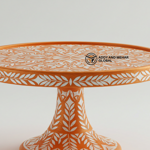 ฐานวางเค้กฝังมุกสีส้มทำมือ ดีไซน์หรูหรา ใช้งานซ้ำได้ เป็นมิตรกับสิ่งแวดล้อม ไม่ติดกระทะ เหมาะสำหรับตกแต่งขนมหวาน - Product Image 5