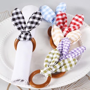 Porte-serviette en bois avec nœud en tissu pour décor de table rustique événements de mariage fêtes hôtel salle à manger accent fait main - Product Image 5