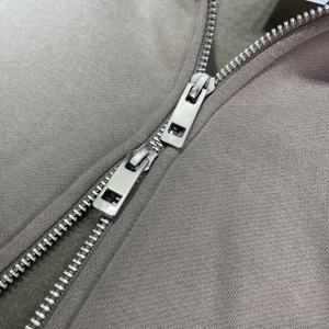 Venta al por mayor de cremalleras dobles Streetwear Sudadera con capucha de algodón pesado de gran tamaño Drop Shoulder en blanco personalizado recortado Zip Up Hoodies Hombres - Product Image 5