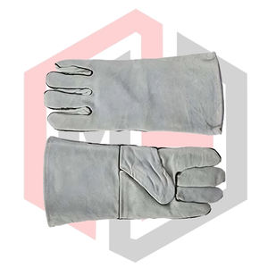 Guantes de Soldadura de Cuero de Gamuza Gris Resistentes al Calor, Antiestáticos, para Bomberos, Tig/Mig/Stick, 11 oz, 14 Pulgadas, Resistentes a Desgarros - Product Image 6
