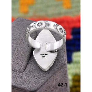 Southwest-Inspired Paloma & Sterling Silver <b>Adjustable</b> Fashion <b>Ring</b> with Turquoise Hand-Shape Bezel Setting Gift - Product Image 5