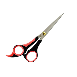 Tijeras de pelo de salón de belleza con mango de plástico, tijera de corte de pelo de peluquero de hoja afilada recta de acero metálico con reposapiés - Product Image 2