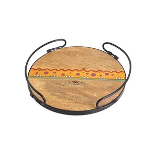 Vente chaude Accueil Hôtel Restaurant Restauration Utilisation Article Plateau De Service Plateau De Service En Bois De Mangue - Product Image 2