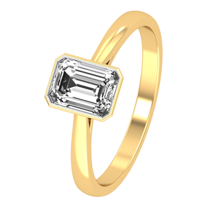 Anillo de Oro Sólido de 14K para Mujer con Diamante Cultivado en Laboratorio de 1 Quilate, Claridad VS, Color EF, Corte Radiante, Certificado IGI, Anillo de Compromiso de Lujo - Product Image 1
