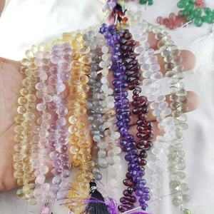 6x9mm-7x12mm Faceted Cut Amethyst Tear Drop Gemstone Beads 8 Inch Long Strand for Jewelry Making - Product Image 5