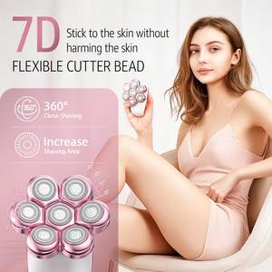 Depiladora Eléctrica Recargable para Mujer, Resistente al Agua IPX7, para Rostro y Cuerpo, Depiladora Húmeda/Seca para Piernas y Axilas, Color Rosa - Product Image 1