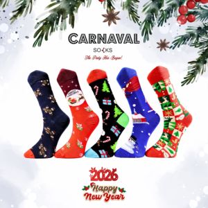 Unisex 5-Piece Christmas Themed Colorful <b>Sock</b> Set Breathable Daily Use <b>Socks</b> in a Merry Christmas <b>Box</b> Daily Wear or Gift - Product Image 4