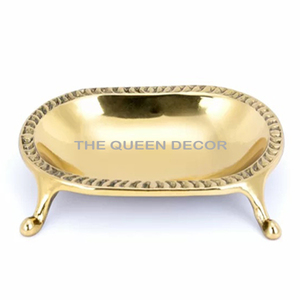 Porte-savon de luxe en métal plaqué cuivre forme ovale design classique vente chaude pas cher prix hôtel salle de bain - Product Image 5