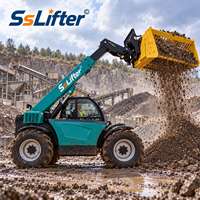 Chariot télescopique de 4 tonnes et 18 m avec fourches à palettes pour le levage de palettes lourdes sur chantier et la livraison de matériaux en hauteur