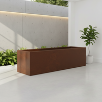 Pot Tanaman Fiberglass Klasik Ekstra Besar dengan Lubang Drainase, Ramah Lingkungan, Ringan, Berkualitas Tinggi, Ukuran L 96 X W 24 X H