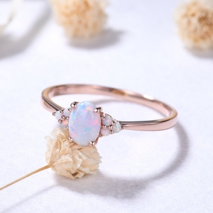 ยอดเยี่ยมพลอยโอปอลจากเอธิโอเปียแหวนทองแท้หรูหราดีไซน์ใหม่แหวนเครื่องประดับทองแท้ - Product Image 2