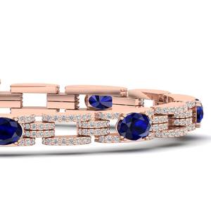 REYESผู้หญิงล่าสุดคอลเลกชัน 14K 18K 22K Gold Moissaniteสร้อยข้อมือเทนนิสHandcrafted 5.2ct Blue Sapphireอัญมณีเครื่องประดับ - Product Image 6