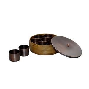 Caja Masala de madera de diseño fabuloso con 7 tarros de contenedores Caja Masala de madera de tamaño personalizado de la mejor calidad - Product Image 5