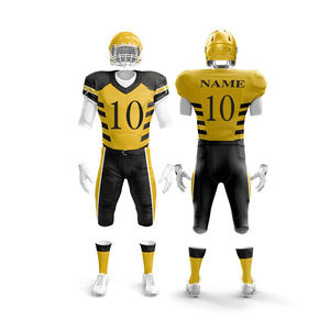 Nuevo Diseño Transpirable Uniforme de Fútbol Americano Talla Grande Ropa de Equipo 100% Poliéster Conjunto de Manga Corta Hecho en Pakistán - Product Image 3