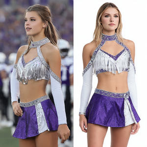 Tenues de cheerleading pour filles, jeunes et professionnelles |   Tissu athlétique à séchage rapide 100% polyester avec logo personnalisé imprimé - Product Image 2