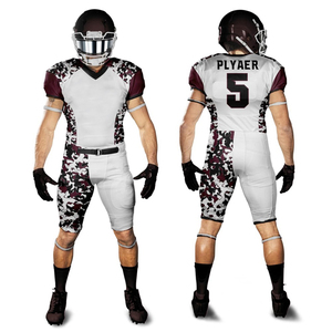 Uniforme de football américain OEM 100% polyester de haute qualité pour hommes, couleur unie avec manches courtes - Product Image 3