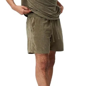 Short décontracté en molleton épais délavé style rétro américain pour homme, nouvelle collection été 2026, streetwear personnalisé tendance BG - Product Image 1