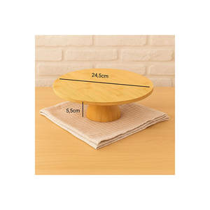 Support de présentation de dessert ovale en bambou écologique, rehausseur de gâteau, 25x6cm, facile à nettoyer - Product Image 2
