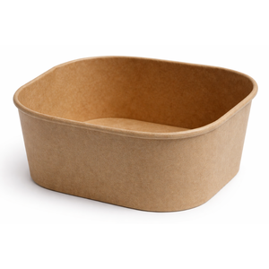 ชามกระดาษคราฟท์ทรงสี่เหลี่ยมขนาด 1400 มล. (46 ออนซ์) เคลือบ PE ทนทานและเป็นมิตรกับสิ่งแวดล้อม - Product Image 1