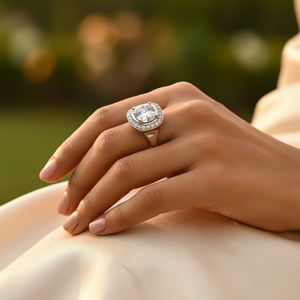 Anillo de Cóctel Chapado en Oro de 18K para Mujer, Diseño Geométrico en Forma de Gota de Agua con Corte de Diamante, Estilo Religioso, Hecho de Aleación de Cobre - Product Image 3