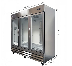 Congelador Comercial de 80” con Certificación NSF y 3 Puertas de Vidrio, Disponible en Stock |   Acero Inoxidable –8 ° De F a 0 ° F |   R290 |   Certificado por ETL y NSF - Product Image 3