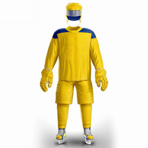 Tenues de hockey sur glace grande taille 100% coton personnalisables avec sublimation numérique Chemises à manches longues et shorts - Product Image 1