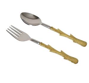 Vente en gros de couverts de cuisine, restaurant, hôtel, ensemble de cuillères de mariage en laiton de luxe, ensemble de couverts en acier inoxydable. - Product Image 3