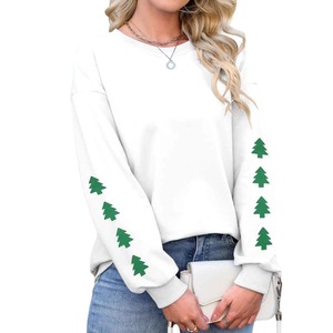 Venta al por mayor casual streetwear Drop Shoulder figuras transpirable Eco-friendly sudaderas con capucha de punto para las mujeres - Product Image 5