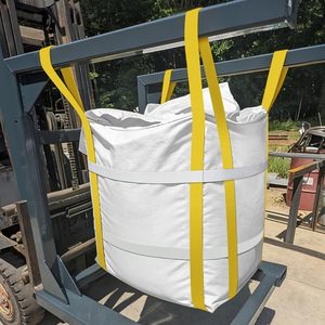 Bolsa a granel FIBC tipo Ton Bag, duradera, de fondo plano, con doble correa de sujeción, de material plástico para construcción, cemento y materiales de construcción. - Product Image 3