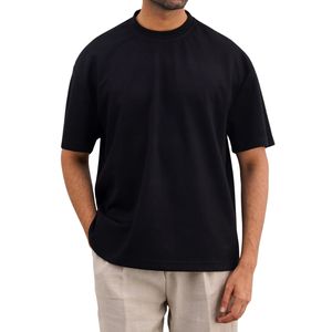 T-shirt pour hommes 100% coton Logo personnalisé Desgin T-shirt graphique Streetwear de haute qualité col rond oversize à épaules tombantes pour hommes - Product Image 1